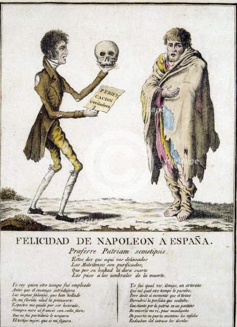 Happiness of Napoleon or Allegory of hunger,' Napoleon Bonaparte (1769-1821).