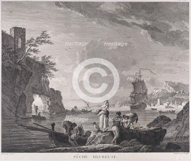 Happy Fishing, ca. 1760. Creator: Adrian Zingg.