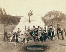 Happy Hours in Camp G and B&M Engineers Corps and Visitors, 1889. Creator: John C. H. Grabill