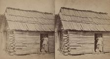 Happy little nig. [Woman and a small child in a cabin doorway], (1868-1900?). Creator: O. Pierre Havens