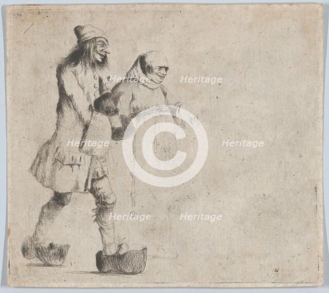 Happy Peasant and Monk, 1770. Creator: Henry William Bunbury.