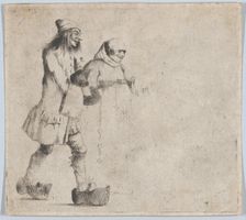 Happy Peasant and Monk, 1770. Creator: Henry William Bunbury