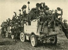 Happy Warriors: Canadians returning from a successful attack First World War, c1916, (c1920). Creator: Unknown