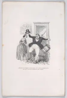 ...Happy to get away with it so cheaply. from the Little Miseries of Human Life, 1843. Creator: Jean Ignace Isidore Gerard