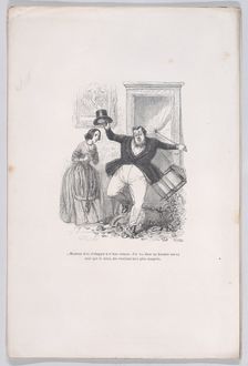 ...Happy to get away with it so cheaply. from the Little Miseries of Human Life, 1843. Creator: Jean Ignace Isidore Gerard