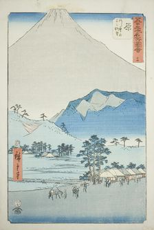 Hara: View of the Ashitaka Mountains and Mount Fuji (Hara, Ashitakayama Fuji chobo), no. 1..., 1855. Creator: Ando Hiroshige