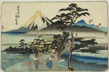 Hara, Yoshiwara, and Kanbara, from the series "Famous Places on the Fifty-three..., c. 1830/35. Creator: Utagawa Kuniyoshi