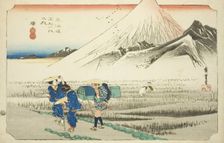 Hara: Mount Fuji in the Morning (Hara, asa no Fuji), from the series "Fifty-three..., c. 1833/34. Creator: Ando Hiroshige