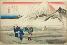 Hara: Mount Fuji in the Morning (Hara, asa no Fuji), from the series "Fifty-three..., c. 1833/34. Creator: Ando Hiroshige
