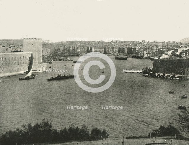 Harbour view, Marseilles, France, 1895.  Creator: Unknown.