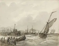 Harbour view, c.1825-c.1875. Creator: Circle of Petrus Johannes Schotel
