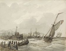 Harbour view, c.1825-c.1875. Creator: Circle of Petrus Johannes Schotel