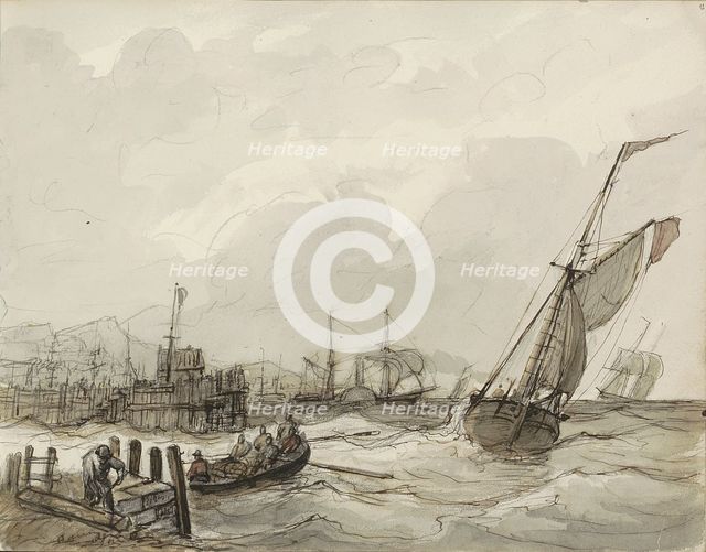 Harbour view, c.1825-c.1875. Creator: Circle of Petrus Johannes Schotel.