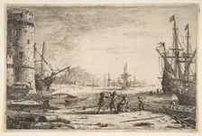 Harbour with a Large Tower, ca. 1641. Creator: Claude Lorrain