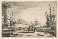 Harbour with a Large Tower, ca. 1641. Creator: Claude Lorrain