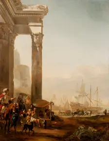Harbour with Antique Ruins, 1648. Creator: Jan Baptist Weenix