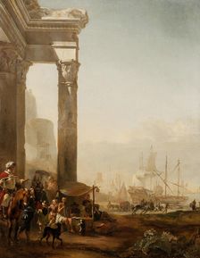 Harbour with Antique Ruins, 1648. Creator: Jan Baptist Weenix