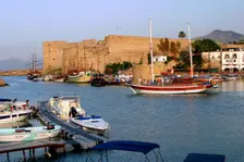 Harbour and castle, Kyrenia (Girne), North Cyprus. Creator: Peter Thompson