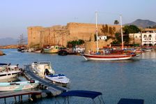 Harbour and castle, Kyrenia (Girne), North Cyprus. Creator: Peter Thompson