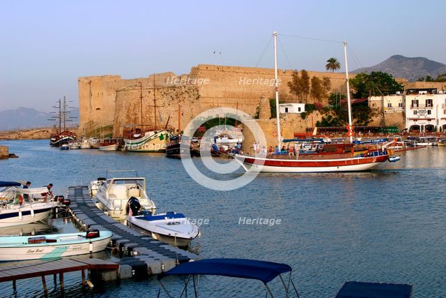 Harbour and castle, Kyrenia (Girne), North Cyprus. Creator: Peter Thompson.