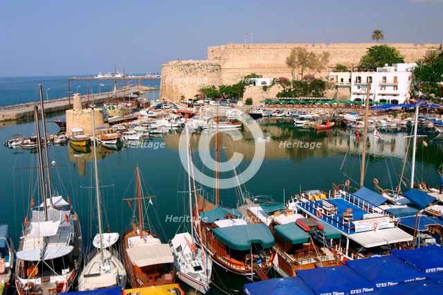 Harbour and castle, Kyrenia (Girne), North Cyprus. Creator: Peter Thompson.
