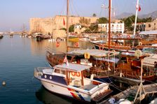 Harbour and castle, Kyrenia (Girne), North Cyprus. Creator: Peter Thompson