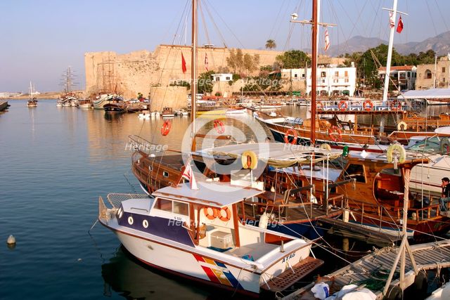 Harbour and castle, Kyrenia (Girne), North Cyprus. Creator: Peter Thompson.