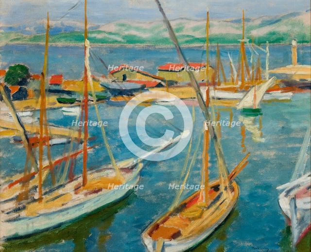 Harbour at Saint-Tropez, 1909. Creator: Jozef Pankiewicz.