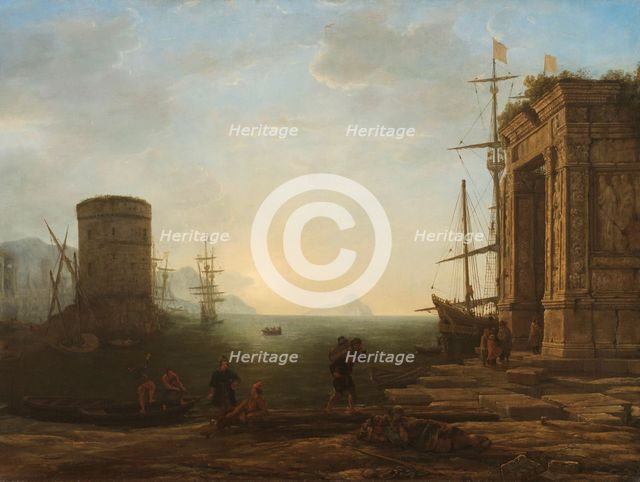 Harbour at Sunrise, c.1637-c.1638. Creator: Claude Lorrain.