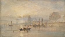 Harbour at sunset, 1820s. Creator: Richard Parkes Bonington