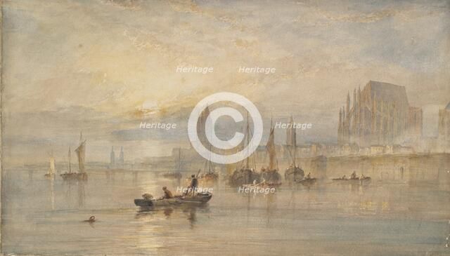 Harbour at sunset, 1820s. Creator: Richard Parkes Bonington.