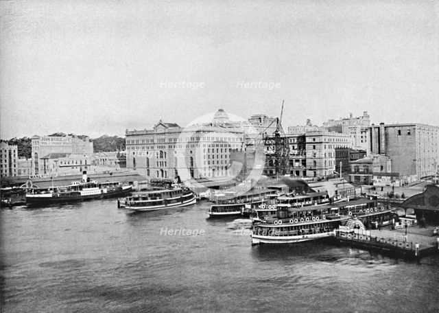 'Harbour Ferry Boats at Circular Quay, c1900. Creator: Unknown.