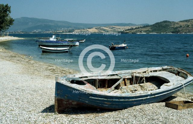 Harbour, Ligia, Levkas, Greece.