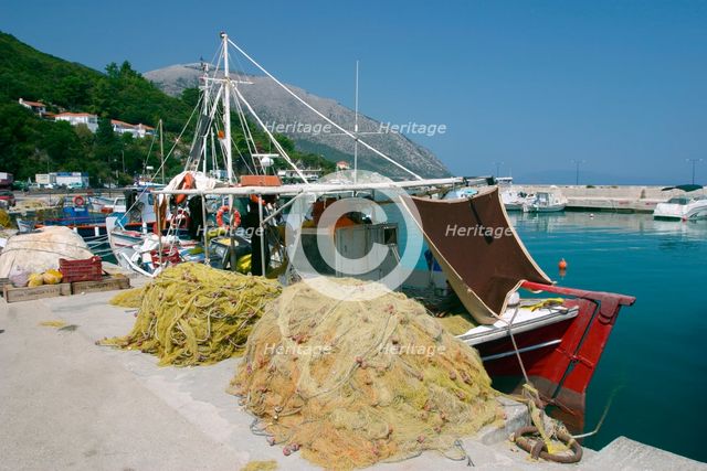 Harbour of Poros, Kefalonia, Greece. Creator: Peter Thompson.