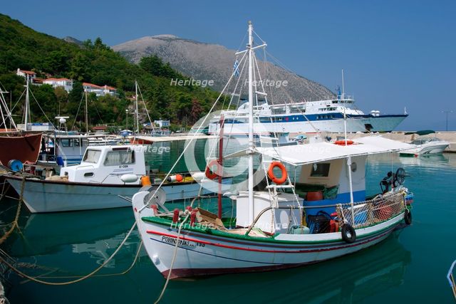 Harbour of Poros, Kefalonia, Greece. Creator: Peter Thompson.