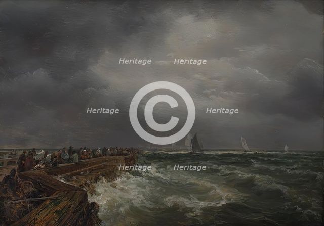 Harbour piece, (1859?). Creator: August Piepenhagen.