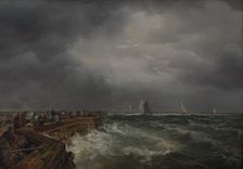 Harbour piece, (1859?). Creator: August Piepenhagen
