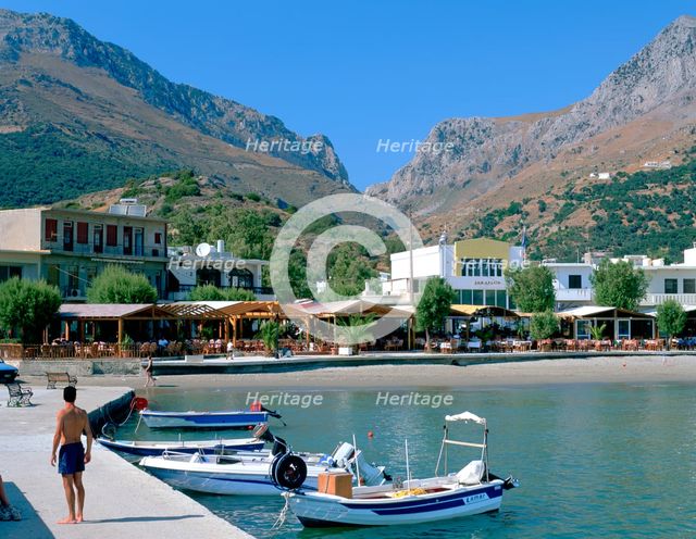 Harbour, Plakias, Crete, Greece. Creator: Peter Thompson.