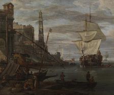 Harbour scene, 1670-1699. Creator: Abraham Storck