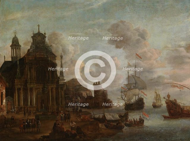 Harbour scene, 1673. Creator: Johannes Storck.