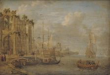 Harbour Scene with Antique Ruins, 1671. Creator: Jacobus Storck