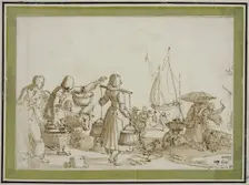 harbour scene, c.1611. Creator: Claes Jansz Visscher