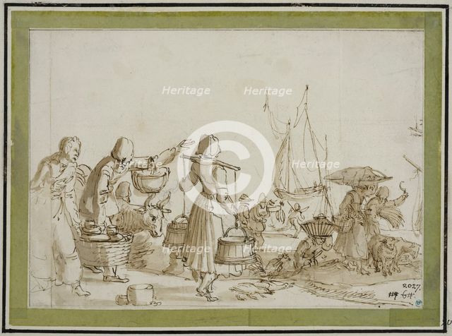 harbour scene, c.1611. Creator: Claes Jansz Visscher.