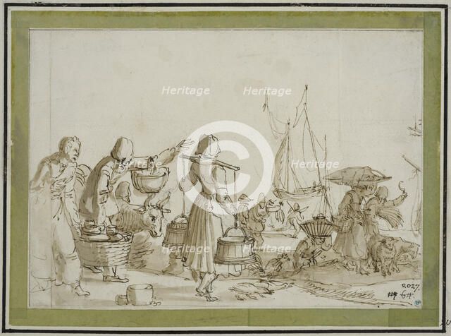 harbour scene, c.1611. Creator: Claes Jansz Visscher.