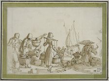 harbour scene, c.1611. Creator: Claes Jansz Visscher