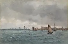Harbour scene (Concarneau), 1849-1887. Creator: Emile Louis Vernier
