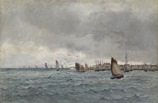 Harbour scene (Concarneau), 1849-1887. Creator: Emile Louis Vernier