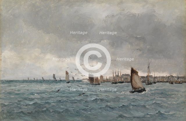 Harbour scene (Concarneau), 1849-1887. Creator: Emile Louis Vernier.