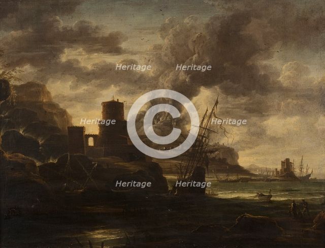 Harbour Scene. Creator: School of Salvator Rosa.