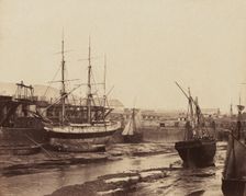 Harbour, Swansea, Wales, 1855. Creator: Alfred Rosling (British, 1802-c. 1880s)